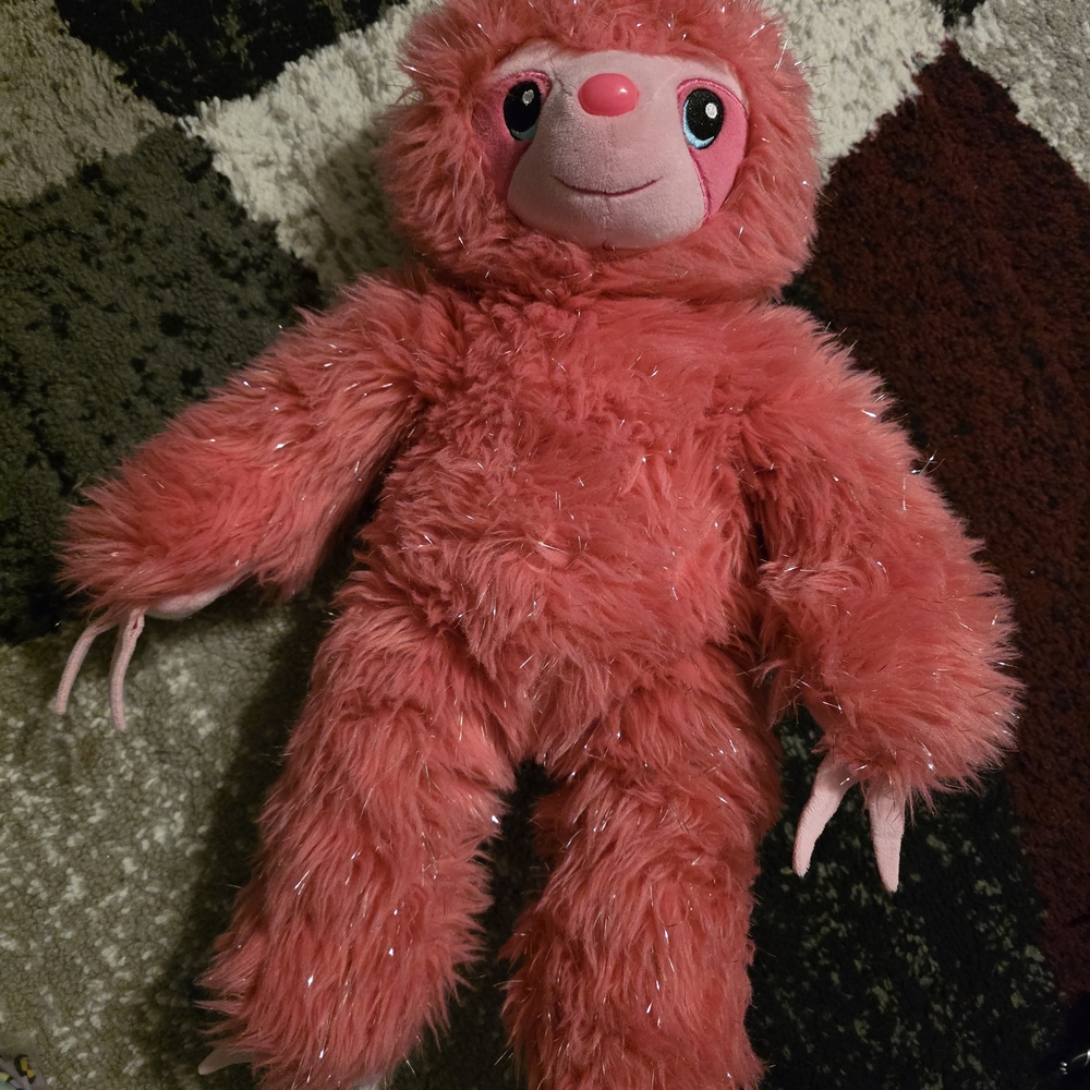 Build-A-Bear Pink Sparkle Sloth Plush Toy